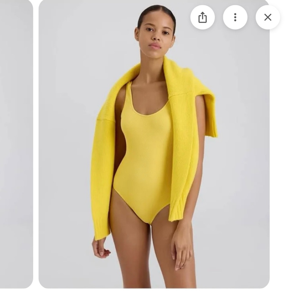 SOLID & STRIPED Anne Marie Vibrant Yellow Onepiece